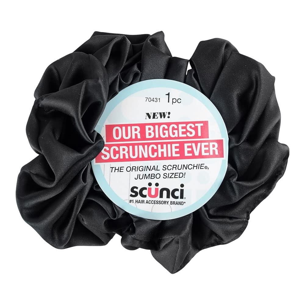 image:imageScunci by Conair The Original Satin Scrunchie hair accessories hair accessories for women hair ties valentines gifts for her oversized scrunchies Cherry RedBlack Onyx