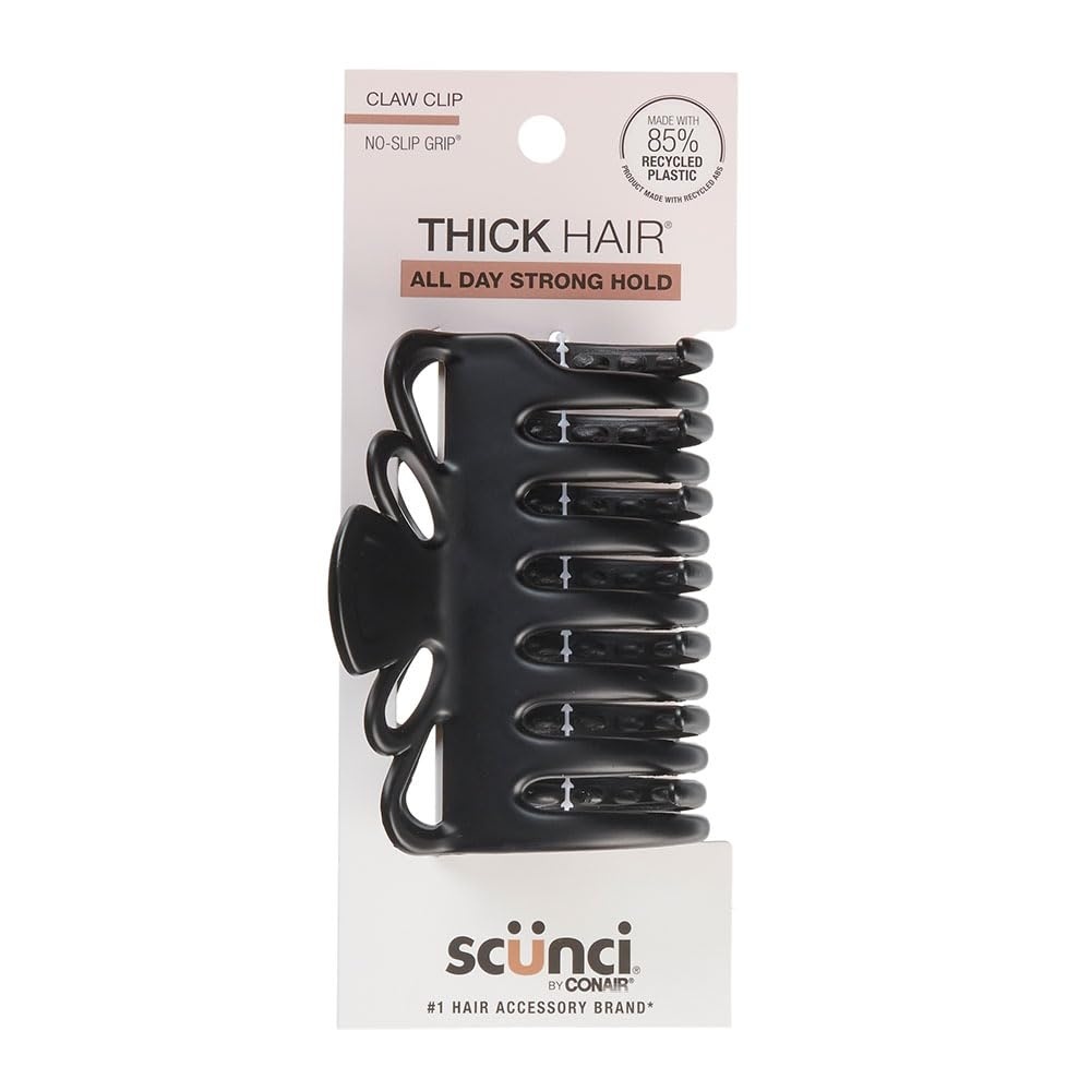 image:imageScunci by Conair claw clips for thick hair hair accessories for women claw clip for all hair types trendy hair accessories Black 1 CountBlack