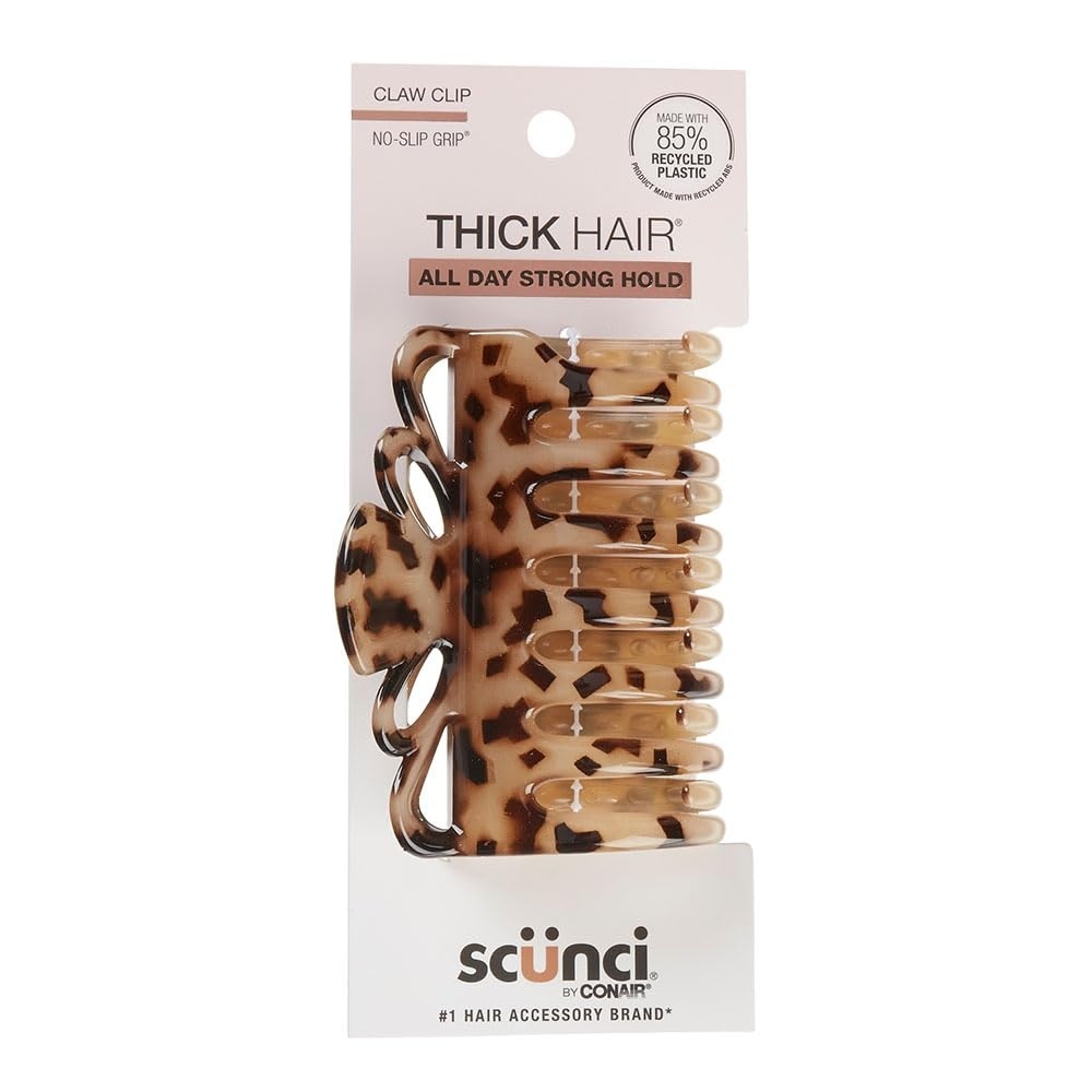 image:imageScunci by Conair claw clips for thick hair hair accessories for women claw clip for all hair types trendy hair accessories Tortoise 1 Count