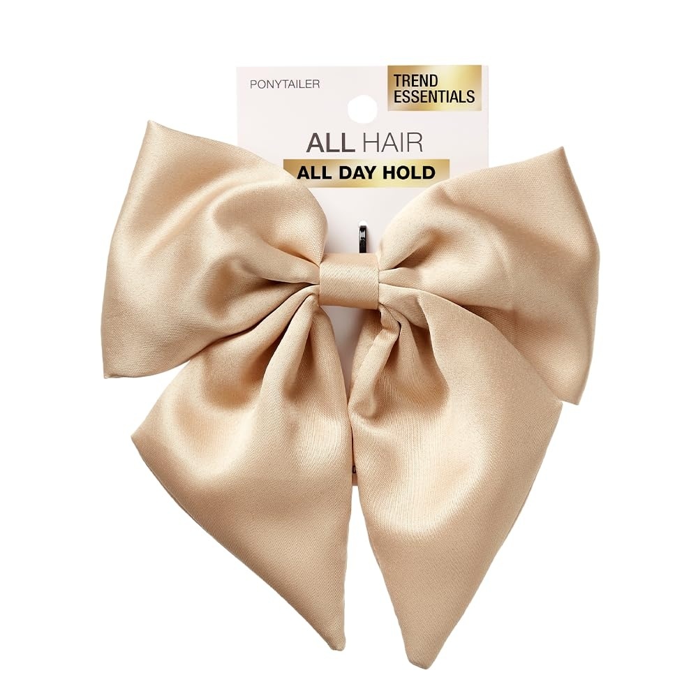 image:imageScunci by Conair elastic bow hair tie hair elastics bows hair accessories for women hair bows Pink Hair Bow Blush Pink ColorChampagne