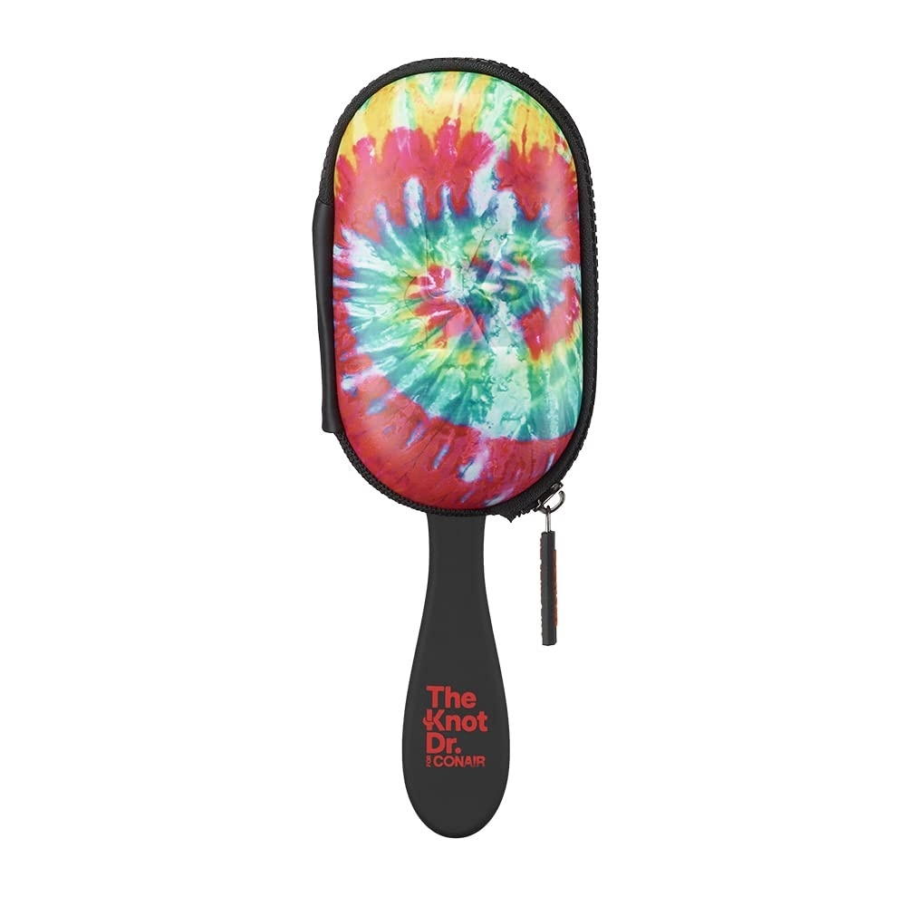 image:imageThe Knot Dr for Conair Hair Brush Wet and Dry Detangler with Storage Case Removes Knots and Tangles For All Hair Types Red TieDyeRed TieDye