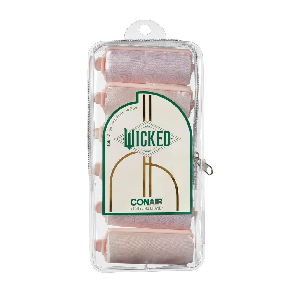 image:imageWicked Elphaba 6PK Satin Rollers hair rollers foam rollers heatless hair curlers Scunci by ConairElphaba Black