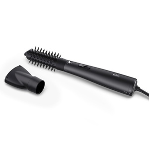 Braun 2-in-1 Blow Dryer Brush with 3 Attachments| Wet-to-Dry Hot Air Styler for All Hair Types | Volumize or Straighten(Black)