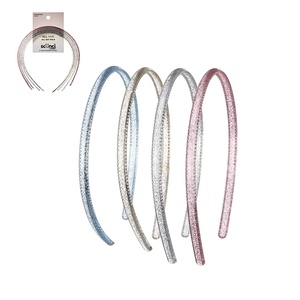 CONAIR Scunci Effortless Beauty Skinny headband -plastic Headbands for Women and Men – hair accessories for women – gifts for her – Assorted Colors – 4 Count(Assorted Glitter)