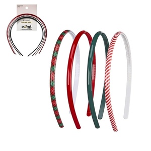 CONAIR Scunci Effortless Beauty Skinny headband -plastic Headbands for Women and Men – hair accessories for women – gifts for her – Assorted Colors – 4 Count(Assorted Holiday)