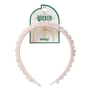 CONAIR Scunci Pearl Headband – ideal for all occasions- fashionable and trendy nonslip head band- hair accessories for women – holiday headwear – stocking stuffers – gifts for her -Ivory(Glinda Pink 1)