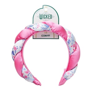 CONAIR Wicked 2 Elphaba Green Satin Twisted Spa bubble Headband – ideal for washing face and applying makeup – gifts for her – Scunci(Glinda Twisted Butterfly)