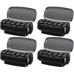 Conair Ceramic 1 1/2-inch Hot Rollers, Super Clips Included, Create Big Bouncy Curls(Black – Amazon Exclusive)