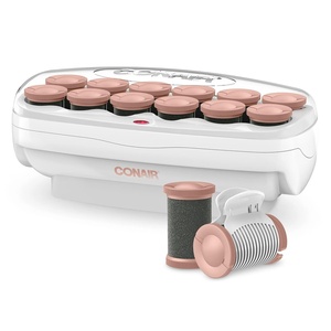 Conair Ceramic 1 1/2-inch Hot Rollers, Super Clips Included, Create Big Bouncy Curls(White / Pink)