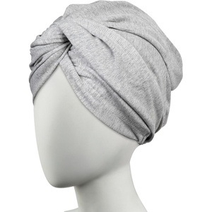 Conair Cotton Hair Towel Wrap & Twist for Women, Fast Drying Ultra-Absorbent Hair Plop for All Types and Lengths, Turban-Style Cotton Towel Helps Maintain Natural Curl Style, Gray(One size)