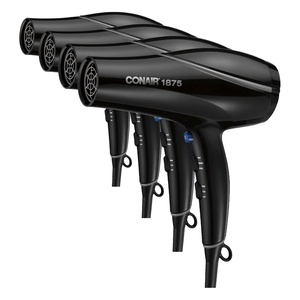 Conair Crystal Infused Ceramic Hair Dryer | Fast Drying Crystal Infused Ceramic Technology for Fine, Medium, Thick, and Curly Hair, Black, 190.(1 Count (Pack of 4))