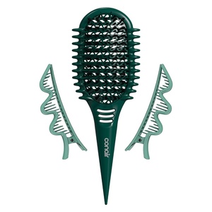 Conair Curl Define Pro Detangler Brush | Dual-Vent Technology for Wavy, Curly, Coily, 3C/4C Hair, 3-Piece Set, BR74516IN1L