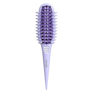 Conair Curl Define Pro Detangler Brush for Curly Hair, Dual Vents with Continuous Grooves, Mixed Bristles for Frizz-Free Detangling, Smoothing, and Curl Definition, For Shorter Hair with Tight Curls(Purple)