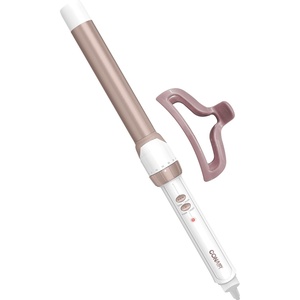 Conair Double Ceramic 1-In. Clamp-Free Curling Wand | Clamp-free double 1-in. ceramic wand styles crease-free beachy waves on short to long hair, White/Rose Gold, CD705L13(White)