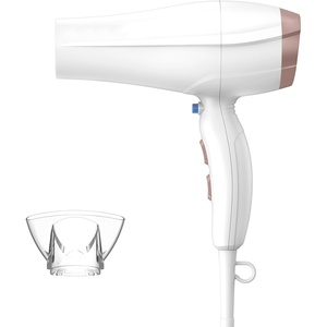 Conair Double Ceramic Hair Dryer | Blow Dryer with Ionic Conditioning | Includes Concentrator(White With Concentrator)