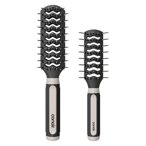Conair Grip & Lift Vent Hairbrush, Full-Size and Mid-Size Brush Set, Nylon Bristle Hair Brushes for Blowout Styling, Value Pack, Color May Vary