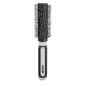 Conair Grip & Style Round Brush, Nylon Bristle Hair Brush for Blowout Styling, Ideal for Coarse, Curly, Wavy Hair, Color May Vary(Gray)