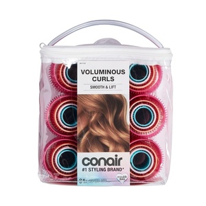 Conair Heatless Hair Curlers, Self-Grip Hair Rollers for Women Provide Lift & Volume, Assorted Sizes & Colors, 31 Count with Reusable Zippered Bag(Assorted Colors)