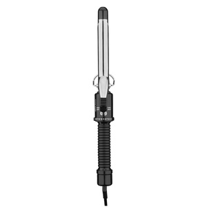 Conair Instant Heat 1/2 Inch Curling Iron with 25 Heat Settings, Dual Voltage Travel Hair Curler for All Hair Types, Small Barrel Styling Tool with Clamp, Black, CD80GNR(Black/Silver)