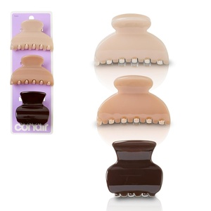 Conair® Luxe Assorted Claw Clips 3PK, No-Slip Grip® Hair Clips for Women, Cute Hair Clips for Extra Hold, For All Hair Types & Textures, Strong Conair Claw Clips, Mixed Solid & Tortoise Print(Neutral)