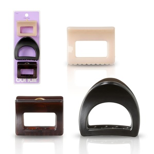 Conair® Luxe Claw Clips 3PK, Durable Thick Plastic Hair Clips for Women, Cute Claw Clips, All Hair Types, Secures Hair Fast, Gold-Tone Hinge, Solid Neutral & Matte Tort(3-Count)