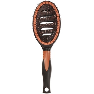Conair Quick Blow-Dry Pro Vented Copper Pin Cushion Brush, Static-Reducing Blow Dry Brush with Copper-Coated Metal Pins, Flexible Vented Cushion Hairbrush for Smoothing All Hair Types