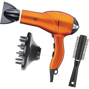 Conair Salon Hair Dryer | 1875W AC Motor for All Hair Types, Includes Bonus Round Brush, Concentrator, Diffuser, Black, 259AMRY(Orange With Bonus Brush)