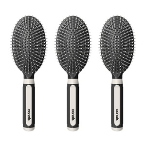 Conair Salon Results 3-Pack Hair Brushes, Detangling Hair Brush for Men and Women, For All Hair Types, Metal Bristles and Cushion Base, Black(Black)
