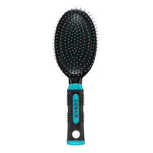 Conair Salon Results 3-Pack Hair Brushes, Detangling Hair Brush for Men and Women, For All Hair Types, Metal Bristles and Cushion Base, Black(Teal)