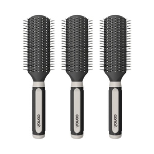 Conair Salon Results Detangling Hairbrush Set, 3-Pack Brushes for Men and Women, All Hair Types and Lengths with Nylon Bristles(Black)