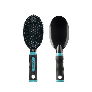 Conair Salon Results Hairbrush Set – Travel Hair Brush – Hairbrushes for All Hair Types – curly hair brush – hairbrush – detangler brush – Travel size + Full-size Brush(Black/Teal)