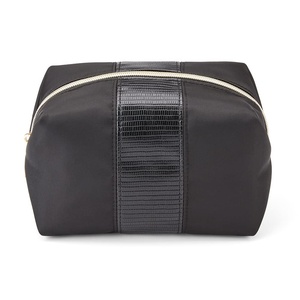 Conair Small Makeup Bag, Cosmetic Bag for Everyday Touch-Ups or Jewelery, Perfect Size for Purse or Carry-On, Small Organizer Shape in Black with Snake Print