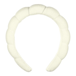 Conair Spa Makeup and Face Washing Headband, Ultra-Absorbent Microfiber Skincare Headband, Soft Terry Cloth, No-Pull Band Gentle on Hair and Head, Bubble Design, Ivory(Ivory)