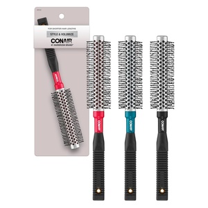 Conair Style & Volumize Metal Round hair brush – Blow Drying brush – Hairbrush for Short Hair Length – Color at random -1 Count