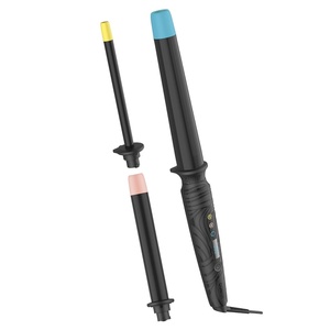 Conair The Curl Collective 3-in-1 Ceramic Curling Wand, 3 Interchangeable Barrels Designed to Create a Specific Curl Pattern – 1/2″ Super Slim, 1″, and 1 1/4″ to 1″ Tapered(1 inch)
