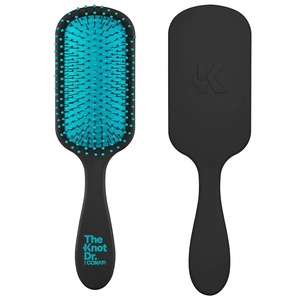 Conair The Knot Dr. hair brush – Pro Mini Detangler, Detangling, Heat Resistant, Irregular shape, Rubber, 1 Count, Black + Blue, All hair types, Unisex