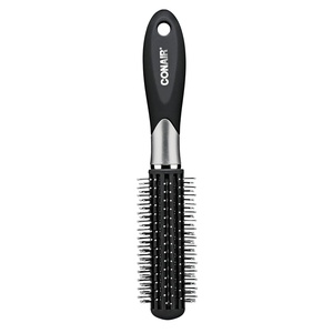 Conair Velvet Touch Full Round Nylon Brush – Color May Vary(Black)