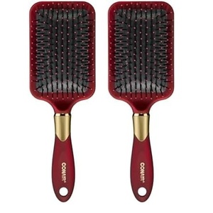 Conair Velvet Touch Paddle Cushion hair brush – Detangling hairbrush – curly or straight styles – men or women – detangler – features soft touch handle – Sky Blue(Red  Black  Navy)
