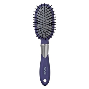 Conair Velvet Touch oval cushion hair brush – Travel Hairbrush- Detangling – ideal for curly or straight styles – detangler brushes – women or men – Sage Green(Blue)