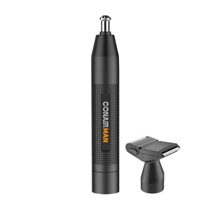 ConairMAN 360° Bevel Blade Ear and Nose Trimmer | Patented 360° beveled blade trims ear, nose, and brows with no pulling, Black/Silver, Model PG1000L5(Detailer & Shaver Attachments)
