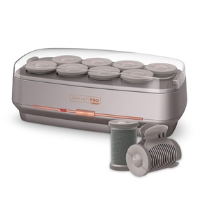 INFINITIPRO BY CONAIR Ceramic Flocked Hot Rollers for Long, Medium, and All Hair – Hair Curler – Hair Roller Clips Included – 2 inch Rollers
