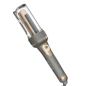 INFINITIPRO BY CONAIR Curl Secret Automatic Curling Iron – 1 1/4-inch Barrel – Hair Curler for All Hair Types and Medium to Long Hair Lengths – Dual Voltage for Worldwide Travel(Gray With Gold Accents)