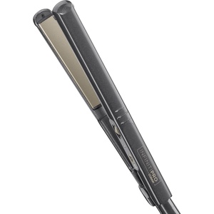 INFINITIPRO BY CONAIR Tourmaline Ceramic 1-Inch Flat Iron Hair Straightener, 1-Inch Flat Iron to Straighten or Curl, 5 Heat Settings, for All Hair Types and Textures, Metallic Gray(Metallic Grey)