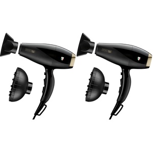 Infiniti PRO CONAIR ArteBella Hair Dryer, Italian Performance Blow Dryer with Diffuser and Concentrator Attachments, Luxurious Experience and Ultra-Fast Drying Power, 6 Heat/Speed Settings, Black((Pack of 2))