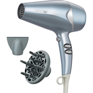 Infiniti PRO CONAIR Style & Shine Hair Dryer with Diffuser and Concentrator, 1875W Style & Shine Blow Dryer with Tourmaline and Ionic Conditioning to Fight Frizz, 3 Heat & 2 Speed Settings, Purple(Blue)