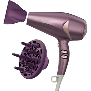 Infiniti PRO CONAIR Style & Shine Hair Dryer with Diffuser and Concentrator, 1875W Style & Shine Blow Dryer with Tourmaline and Ionic Conditioning to Fight Frizz, 3 Heat & 2 Speed Settings, Purple(Purple)