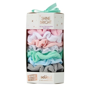 Scunci by Conair 10pk Scrunchie Box – hair ties – teen girl gifts trendy stuff – hair elastics – hair accessories for girls and women – Valentine gift for her – Assorted Colors(Assorted 4)