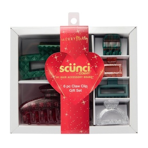 Scunci by Conair 6pk Claw Clips Set – ideal of all hair types – hair accessories for girls and women – trendy teen girl gifts – Valentine gifts for her – Assorted Colors and Styles(Assorted 6)