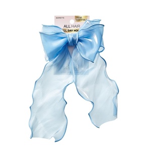 Scunci by Conair Bow Barrette – hair accessories for girls and women – trendy oversized ribbon – hairbow – Sky Blue(Sky Blue)