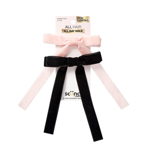 Scunci by Conair Bow Barrette – hair accessories for women – hair bows – bows – hair barrettes for women – Blush & Black